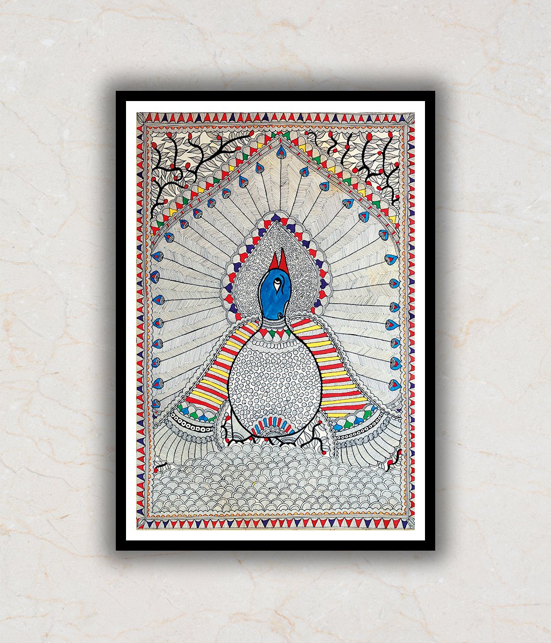 Peacock Madhubani Art Painting For Home Wall Art Decor