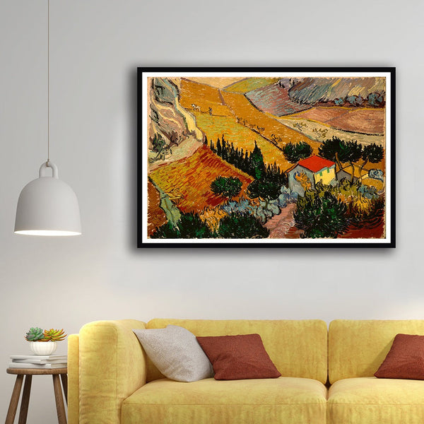 Valley with Ploughman Seen from Above Artwork Painting For Home Wall Art DŽcor By Vincent Van Gogh