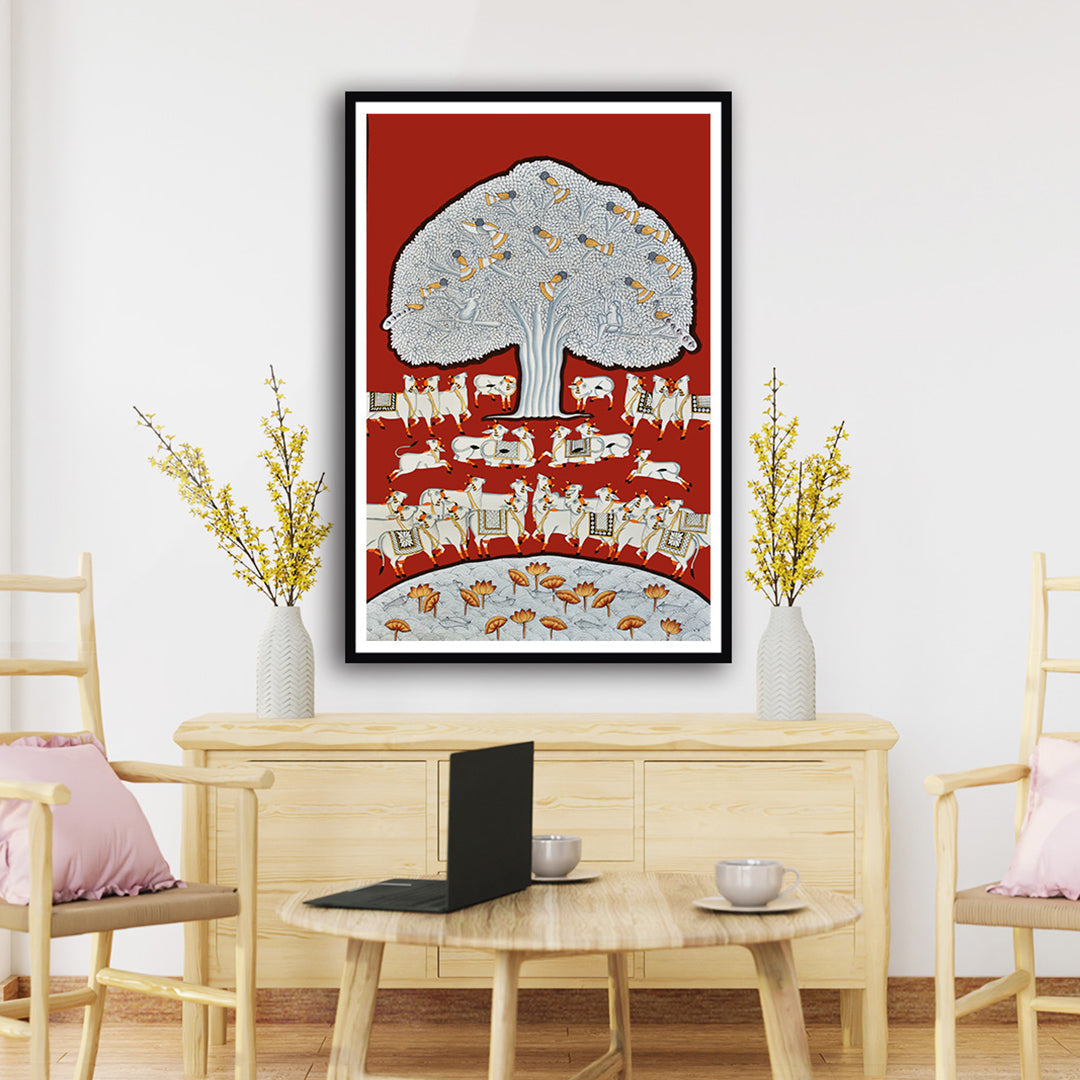 Portrait Tree of Life Phad Pichwai Art Painting