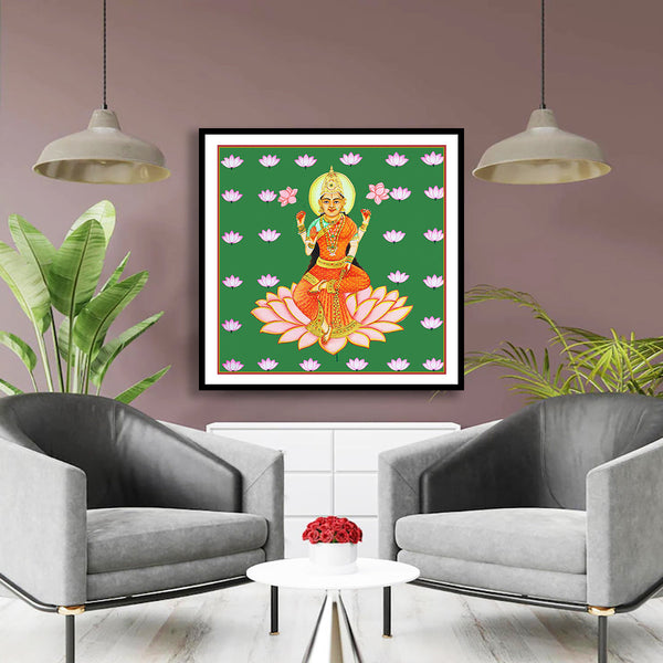 Goddess Lakshmi Ji Artwork Painting For Home Wall Decor