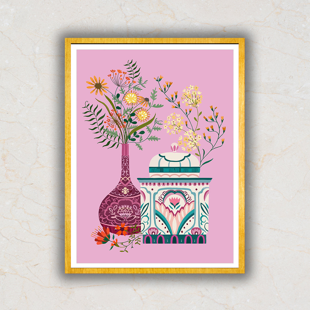 Set Of 2 The Indian Gala illustration Art painting