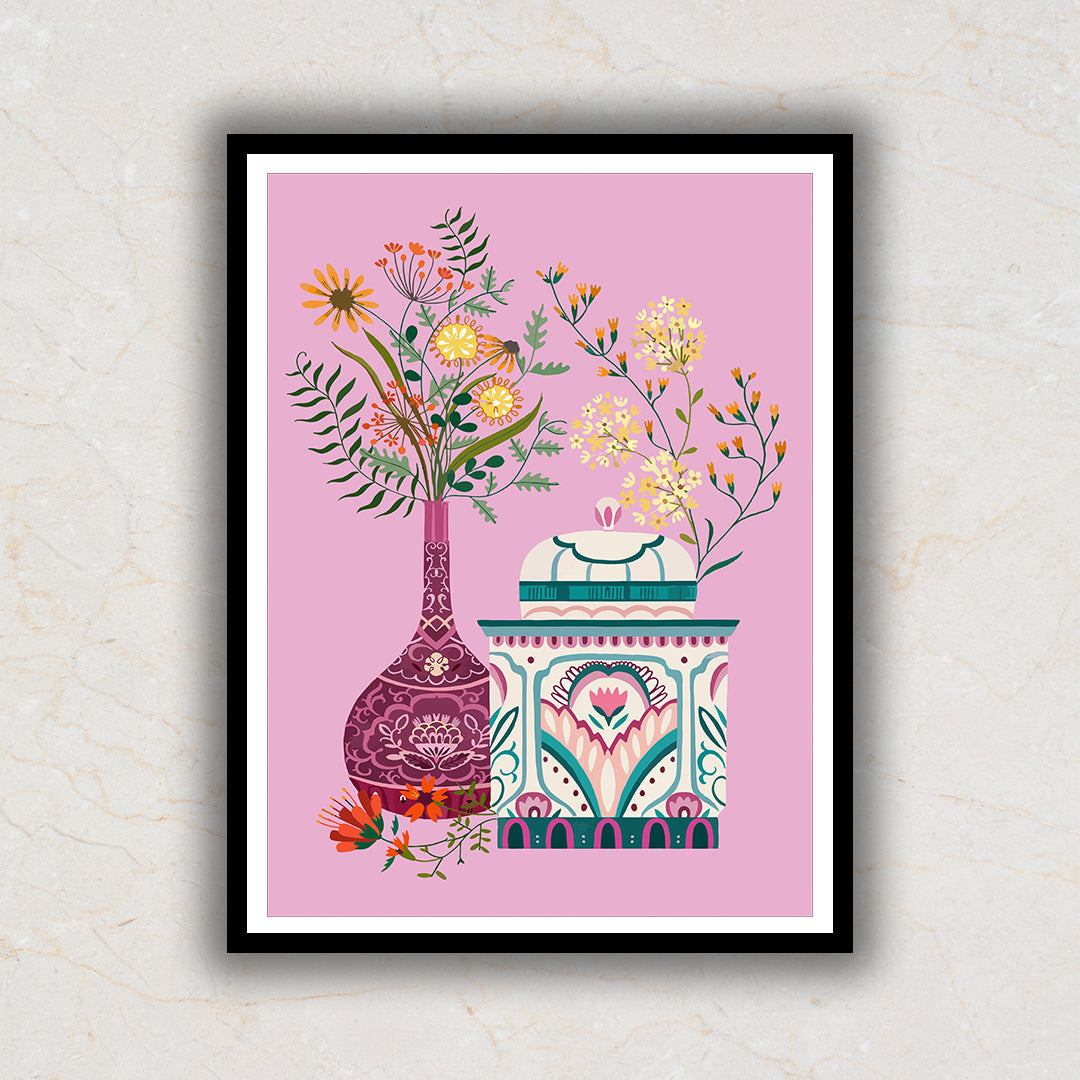 Set Of 2 The Indian Gala illustration Art painting