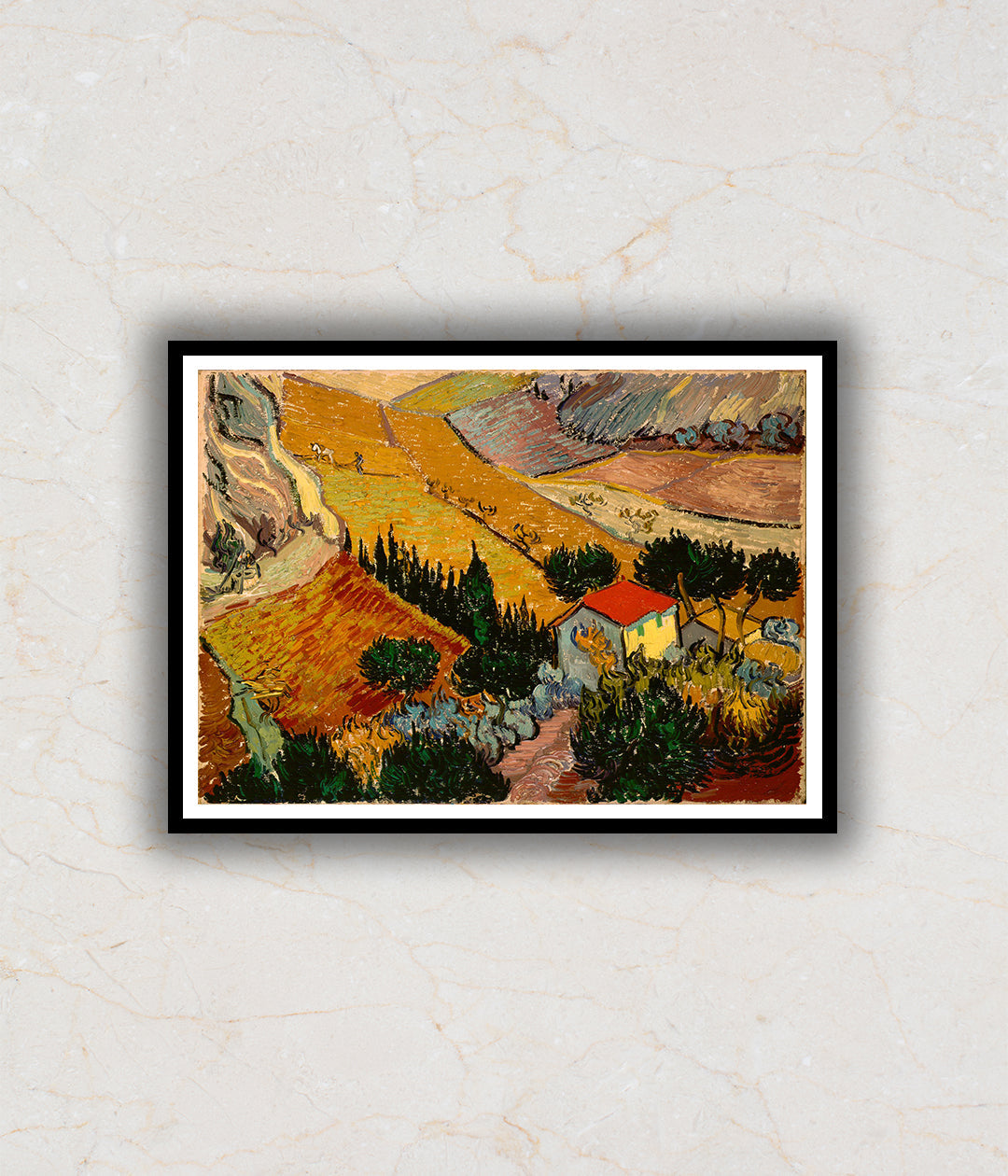 Valley with Ploughman Seen from Above Artwork Painting For Home Wall Art DŽcor By Vincent Van Gogh