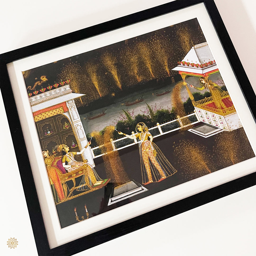 Ladies Celebrating Diwali Art Painting For Home Wall Art Decor