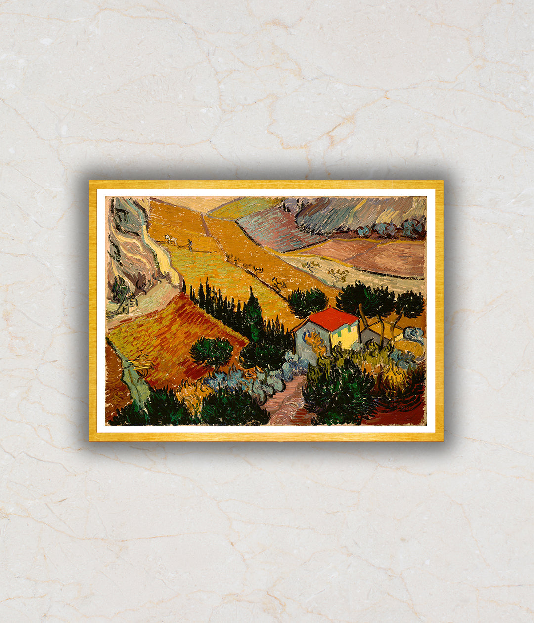 Valley with Ploughman Seen from Above Artwork Painting For Home Wall Art DŽcor By Vincent Van Gogh