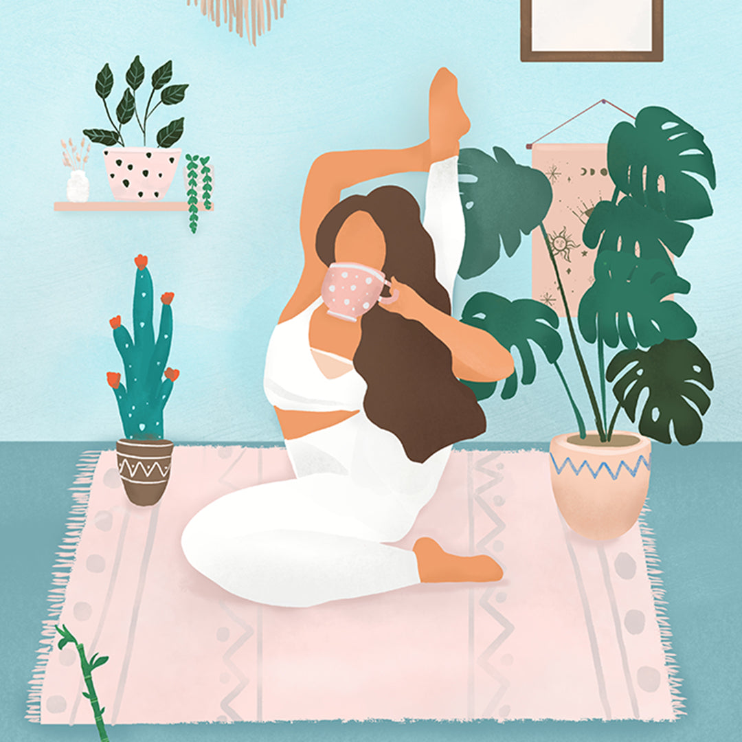 Yoga Time Petra Lidze Painting Artwork For Home Wall Decor