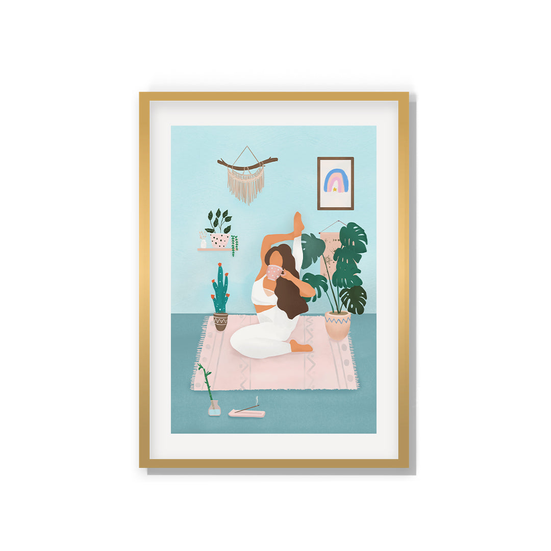 Yoga Time Petra Lidze Painting Artwork For Home Wall Decor