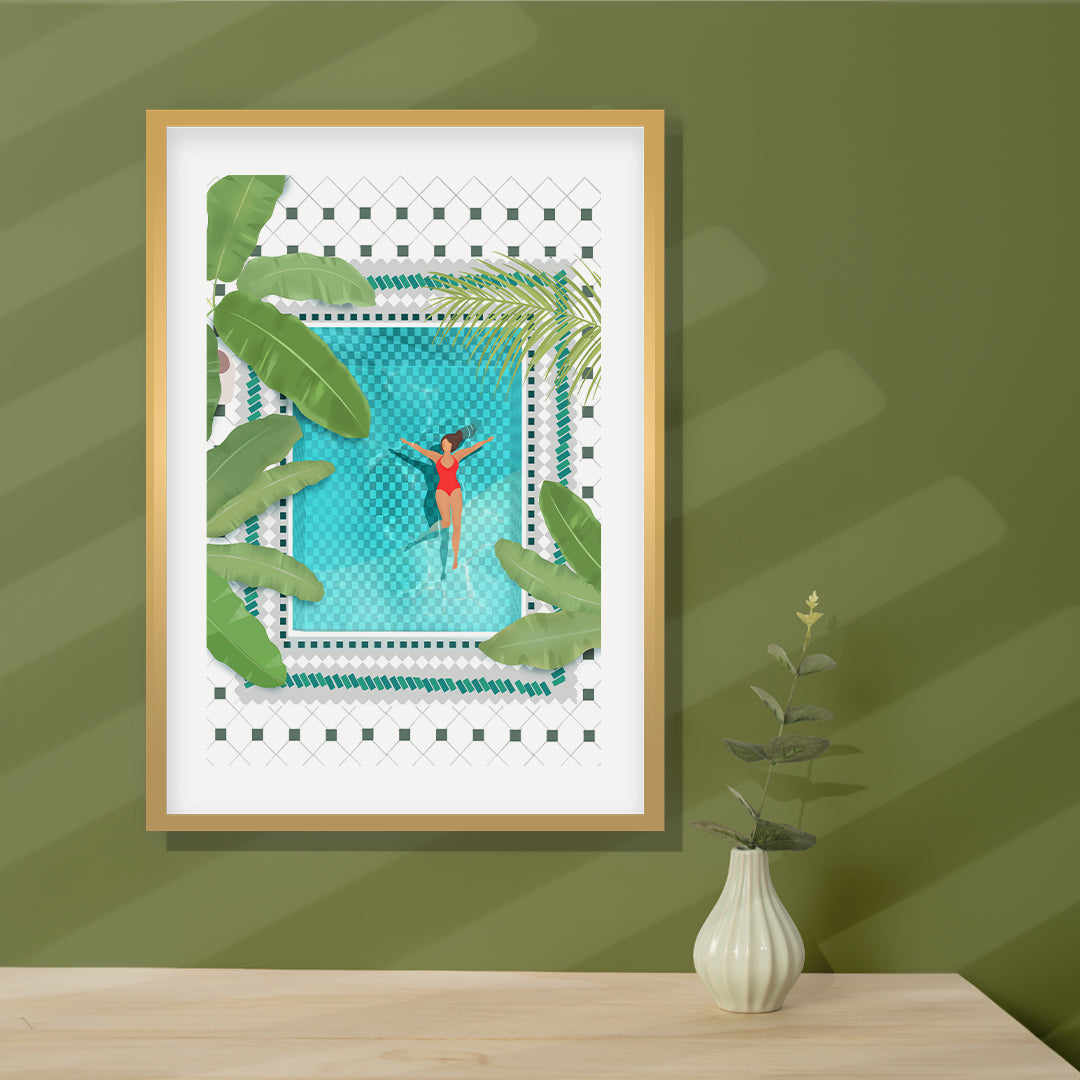 Riad Pool Petra Lidze Painting Artwork For Home Wall Decor