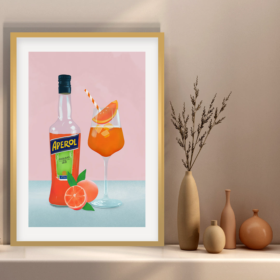 Aperol Spritz Petra Lidze Painting Artwork For Home Wall Decor