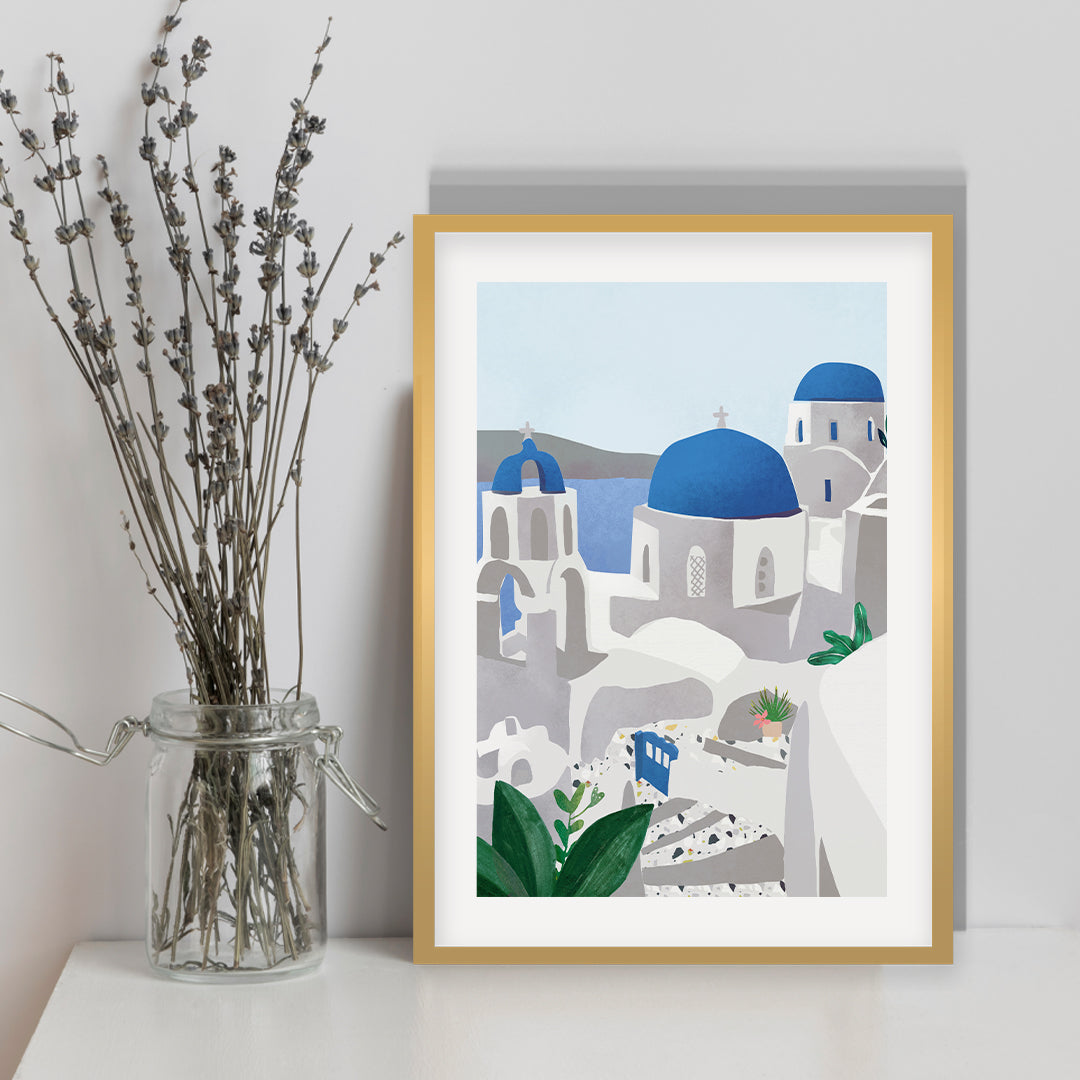 Santorini island Petra Lidze Painting Artwork For Home Wall Decor