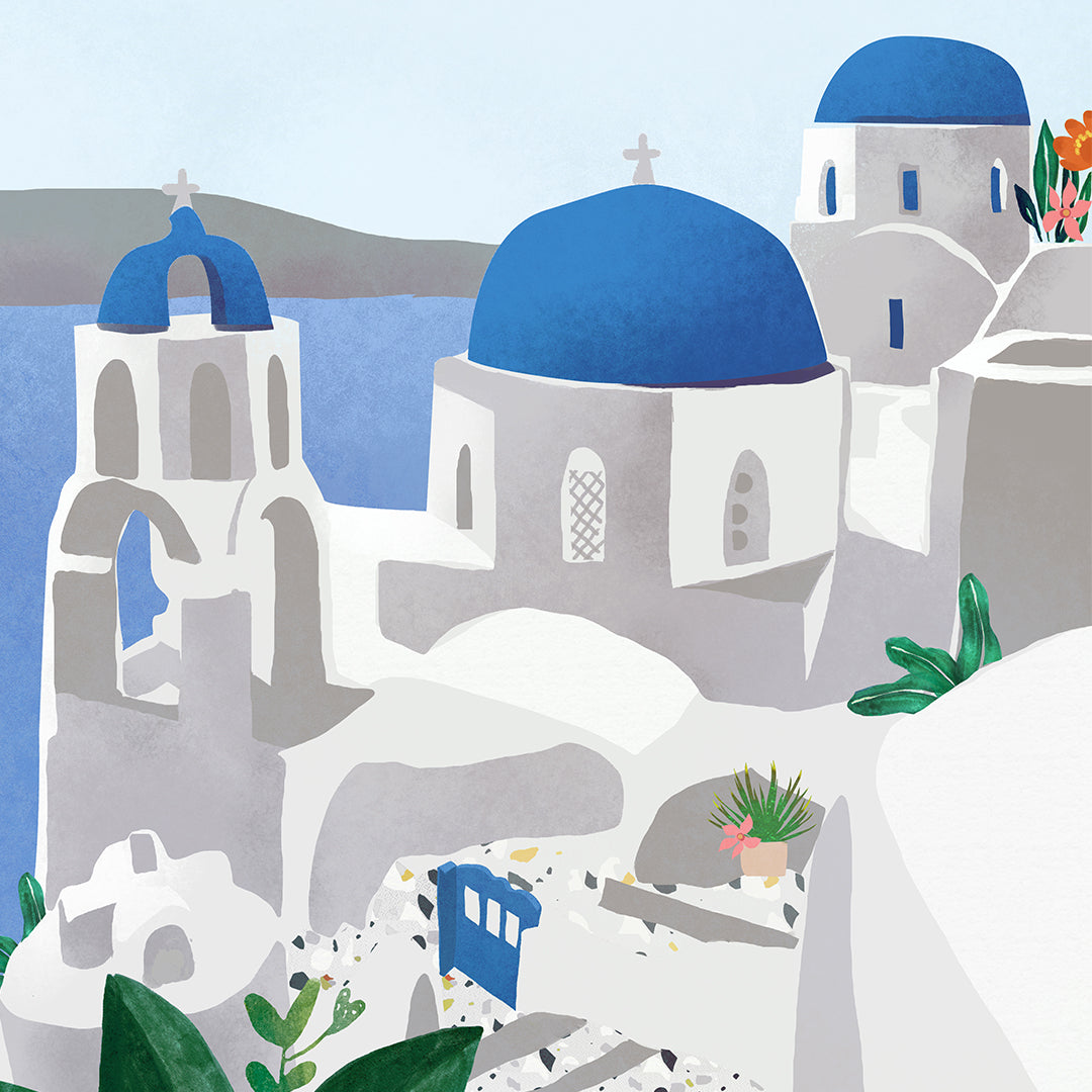 Santorini island Petra Lidze Painting Artwork For Home Wall Decor