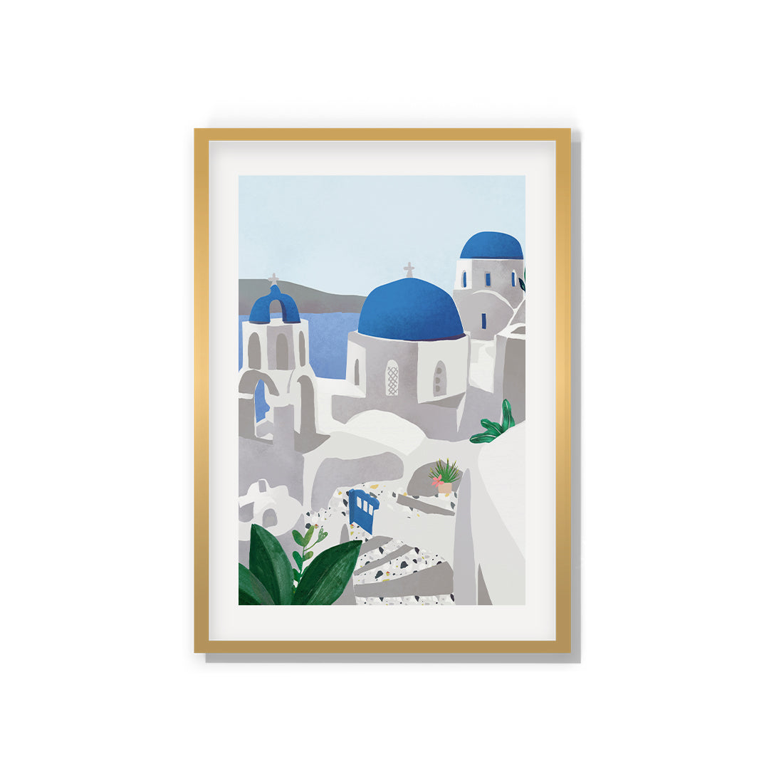 Santorini island Petra Lidze Painting Artwork For Home Wall Decor