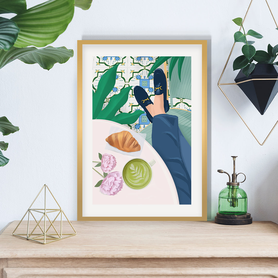 Cafe Petra Lidze Painting Artwork For Home Wall Decor