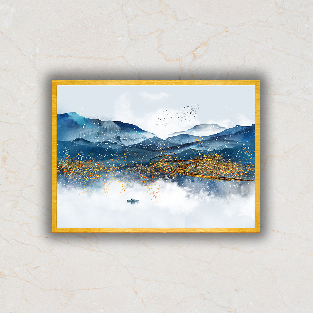 The Amber River Abstract Art Painting For Home Wall Decor