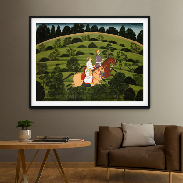 Army Commander Riding Horses Rajasthani Art Painting For Home Wall Art Decor