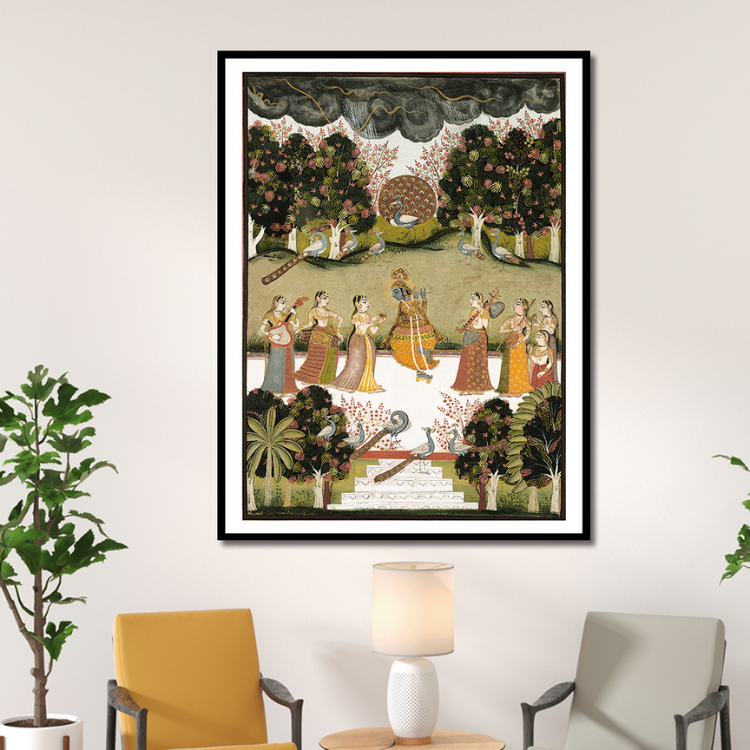 Krishna Raasleela Art Painting For Home Wall Art Decor