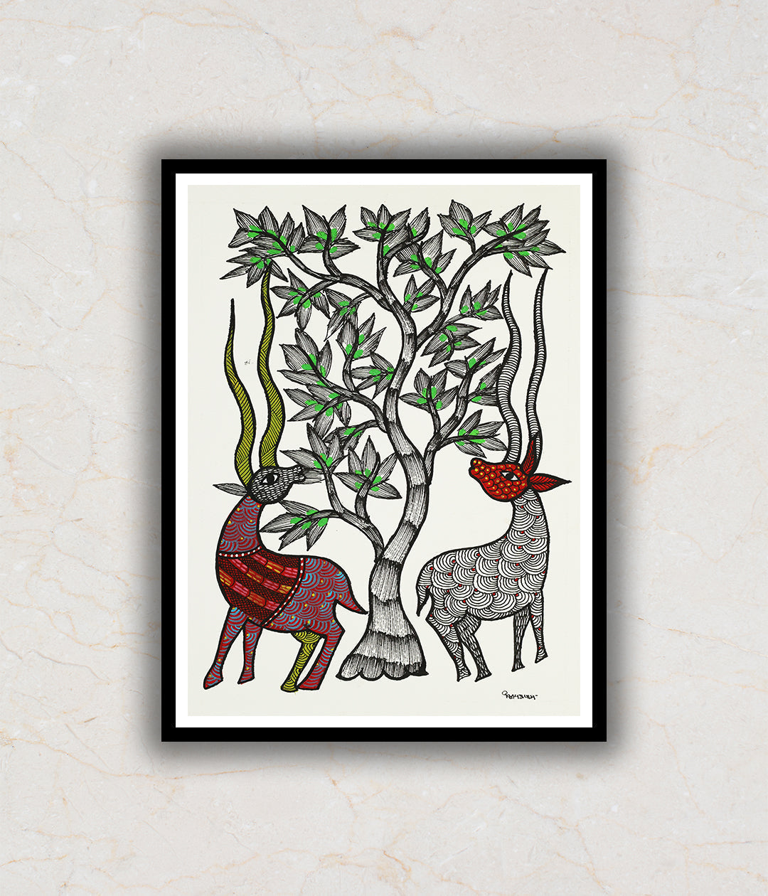 Antelope Forest Gond Art Painting