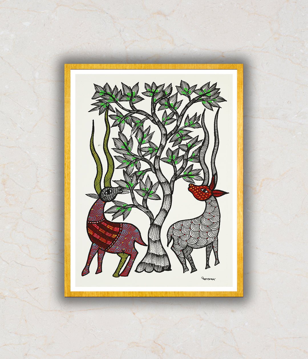 Antelope Forest Gond Art Painting