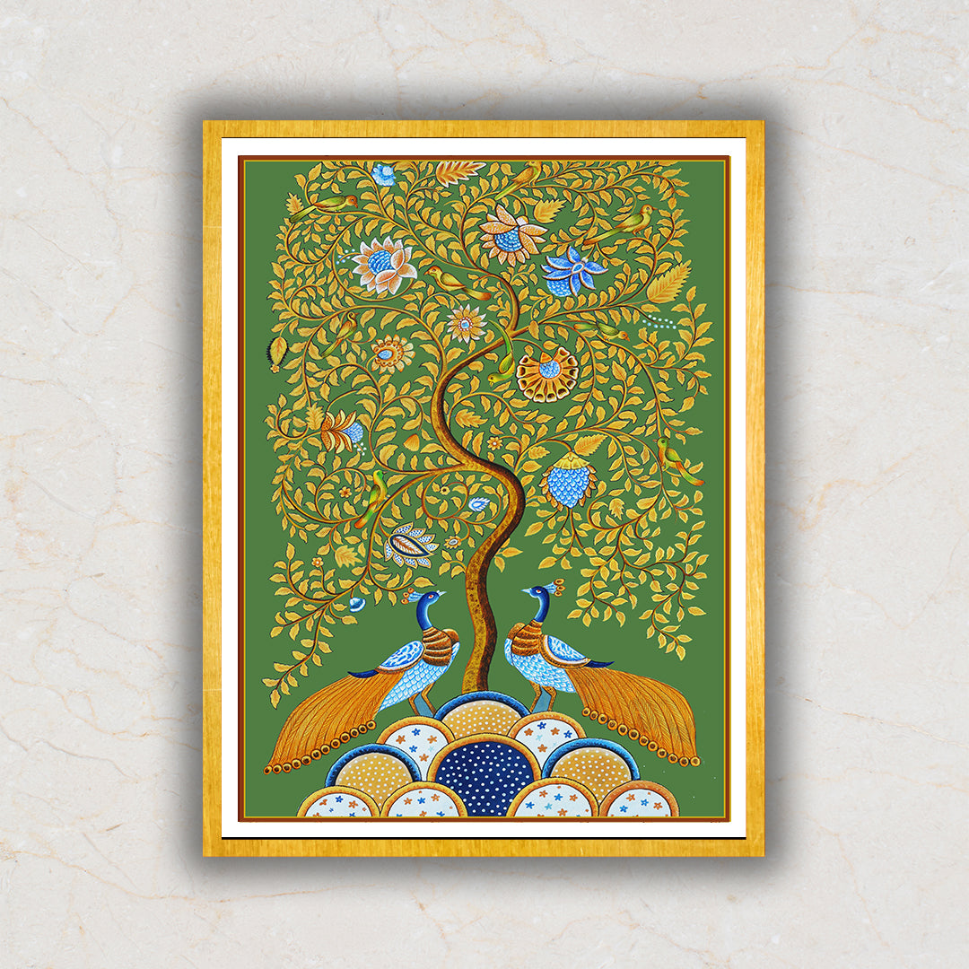 The Tree of Glory Kalamkari Artwork Painting For Home Wall Decor