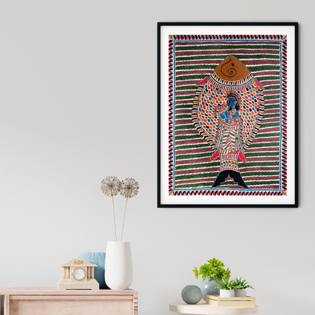 Lord Krishna Madhubani Painting 1