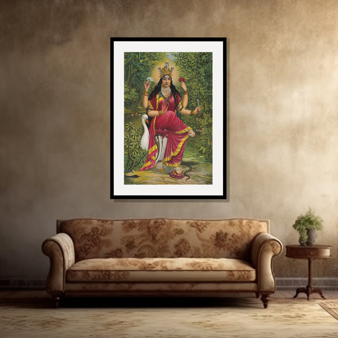 Raja Ravi Varma Artwork Painting - Manasa Devi – TheBimba.in