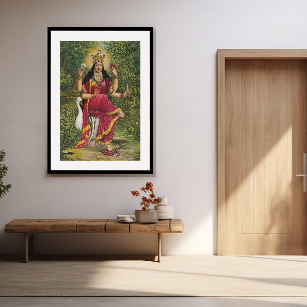 Raja Ravi Varma Artwork Painting - Manasa Devi – TheBimba.in