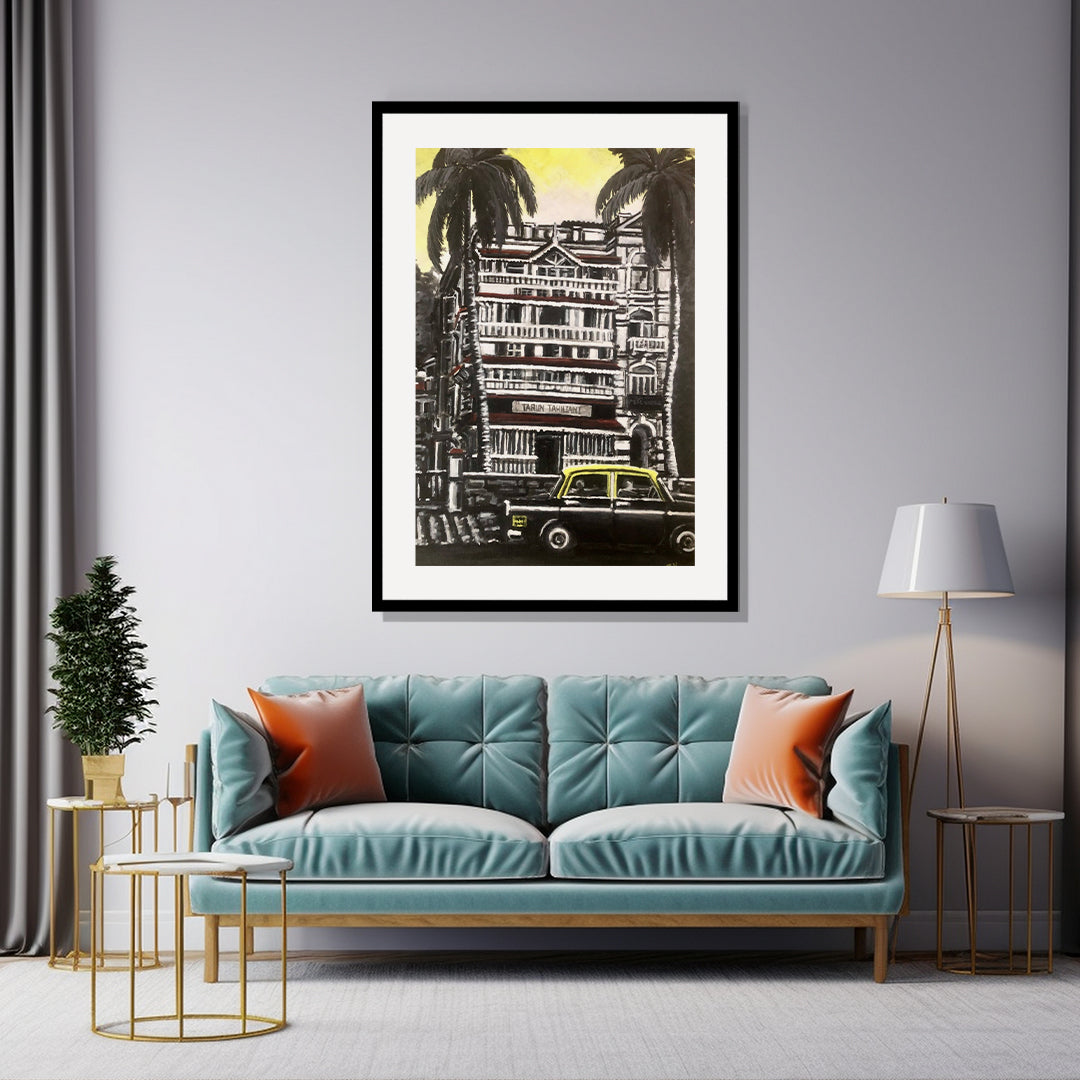 Colaba Houses Painting Artwork By Bharat For Home Wall